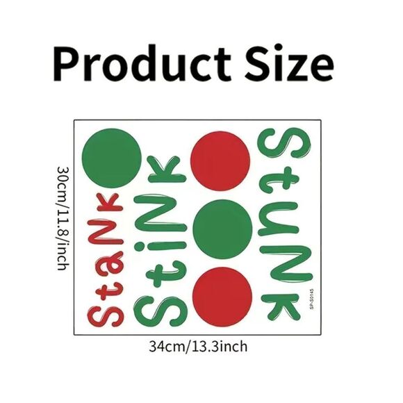 Christmas Stank Stink Stunk Toilet Lid Decorated Stickers - Picture 3 of 3